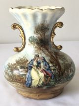 Vase balustre style rococo peint à la main 