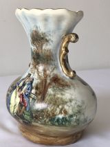 Vase balustre style rococo peint à la main 