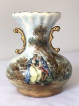 Vase balustre style rococo peint à la main 