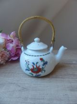 Petite théière porcelaine de Paris décor pavot coquelicot Al