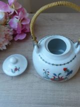Petite théière porcelaine de Paris décor pavot coquelicot Al