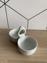 Saleron double en porcelaine blanche - Pillivuyt