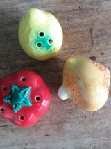 salière poivrier en barbotine tomate oignon citron
