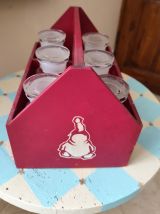 Casier 6 flacons apothicaire déco vintage