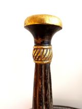 Paire de bougeoirs bois doré vintage 