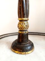 Paire de bougeoirs bois doré vintage 