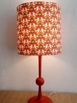 Lampe vintage 1970 et abat-jour fait main 