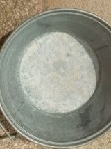 bassine en zinc galvanisé , vintage