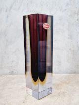 Vintage Vase Murano Sommerso Geometrique 