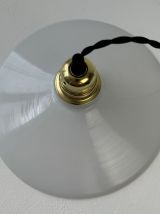SUSPENSION ANCIENNE EN OPALINE BLANCHE VINTAGE 25 CM
