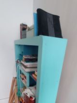 Bibliothèque vintage en noyer repeinte 