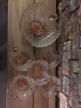 Compotier et coupes en verre 