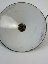 SUSPENSION INDUSTRIELLE ANCIENNE EMAILLEE CONIQUE  25 CM