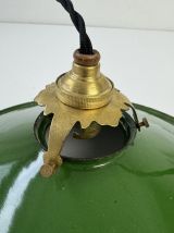 SUSPENSION INDUSTRIELLE ANCIENNE EMAILLEE CONIQUE  25 CM