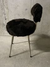Chaise en moumoute Pelfran années 70
