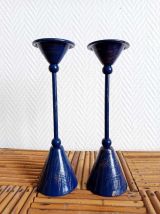 Paire de bougeoirs design Memphis 1980 