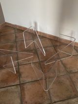Table basse Roche Bobois. 1980. Plexiglas et verre. 100x100.