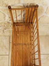 Etagère/bibliothèque pliante vintage en rotin