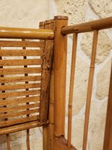 Etagère/bibliothèque pliante vintage en rotin