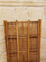 Etagère/bibliothèque pliante vintage en rotin