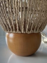 Lampe boule en bois 