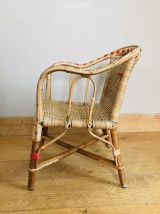 Fauteuil enfant en rotin et osier époque début XXe. 
