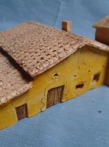 Maison pigeonnier en terre cuite patinée ,pièce unique