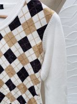 Pull femme à damiers