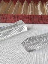 Lot de 12 portes couteaux en cristal vintage.  