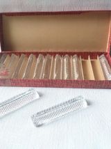 Lot de 12 portes couteaux en cristal vintage.  
