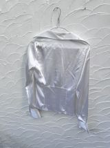 Chemisier blanc satiné années 80