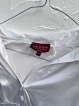 Chemisier blanc satiné années 80