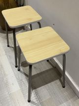 Paire de tabourets en formica années 70
