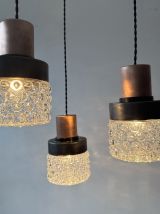 ANCIEN LUSTRE CASCADE 3 FEUX 1970 VINTAGE