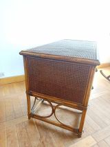 Grand bureau rotin et cannage style Maugrion 1970 