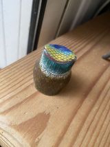Chouette en cloisonné annees 80.