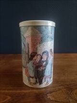 Ancienne boîte à biscuits cylindrique en métal MASSILLY