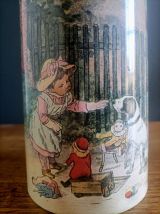 Ancienne boîte à biscuits cylindrique en métal MASSILLY