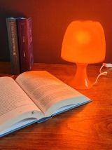 Lampe de table vintage, Lampe champignon en plastique orange