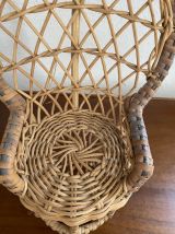 Petit salon rotin pour poupees annees 70.