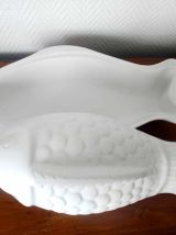 Grand plat à poisson en céramique vintage