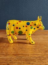 Tirelire Vache Pop Art Vintage en Céramique Jaune