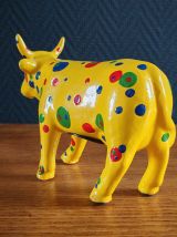 Tirelire Vache Pop Art Vintage en Céramique Jaune