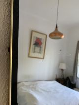 Miroir vintage 1960 rétroviseur asymétrique doré noir - 71 x