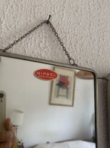 Miroir vintage 1960 triptyque barbier rouge Mirbel Paris  - 
