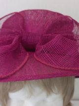 Chapeau en raphia rose fuchsia - taille 57