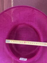 Chapeau en raphia rose fuchsia - taille 57