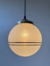 PAIRE D’ANCIENNES SUSPENSIONS VERRE GRANITE VINTAGE