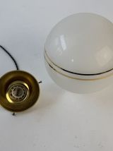 PAIRE D’ANCIENNES SUSPENSIONS VERRE GRANITE VINTAGE