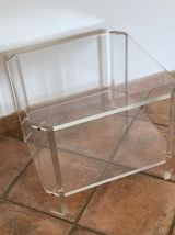 Table basse David LANGE. 1970. Plexiglas. 50x50.